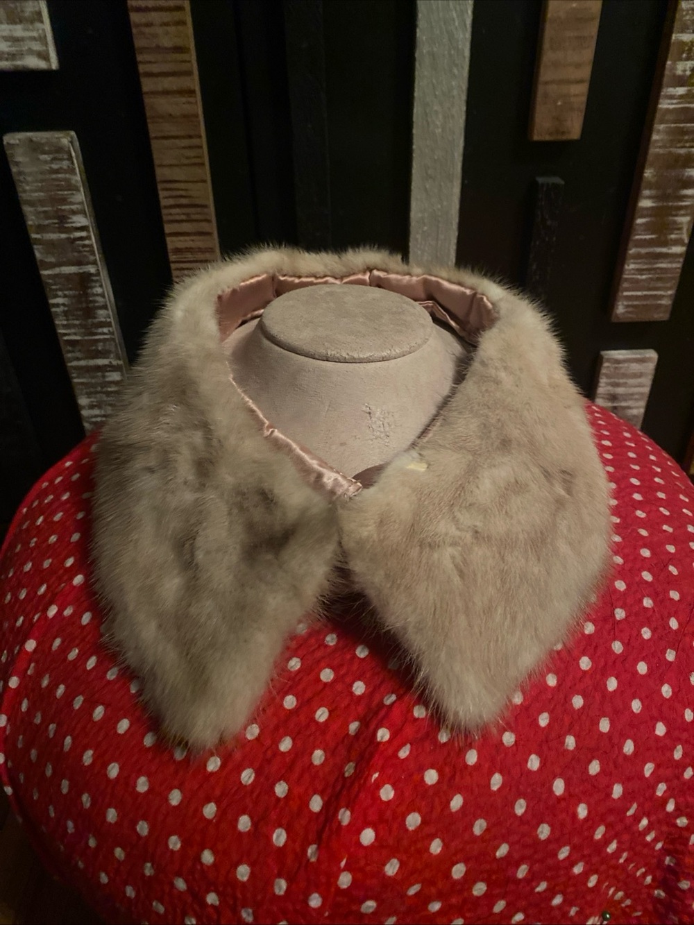 1950s Blonde Mink Fur Collar Detachable Coat Wrap Scarf